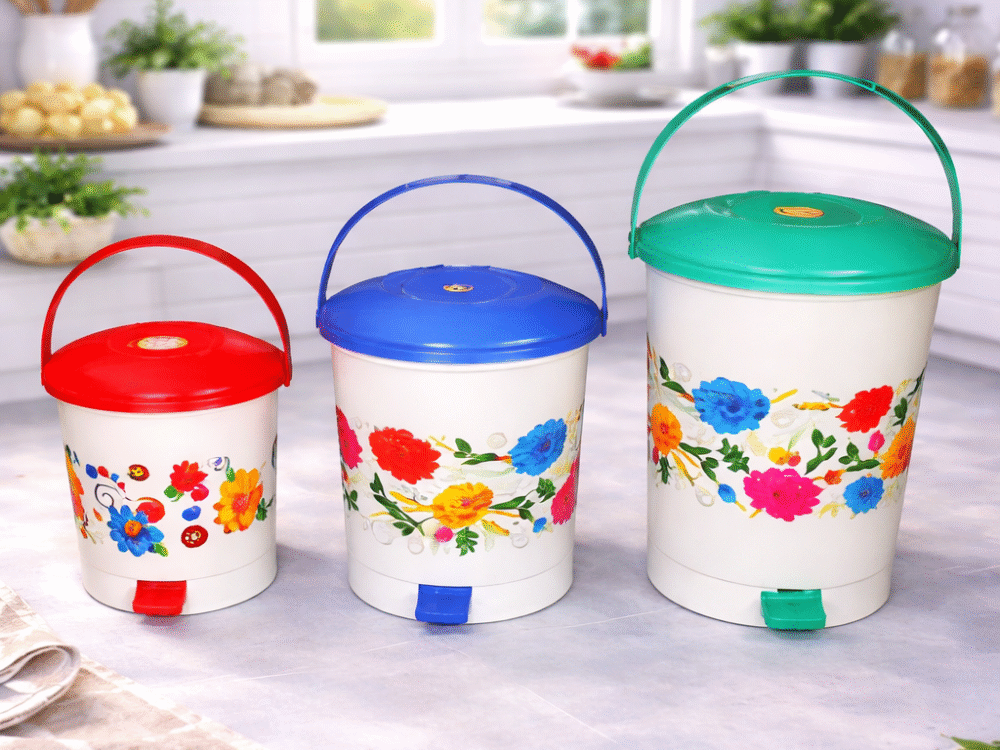 PEDAL BIN FLORA PRINTED